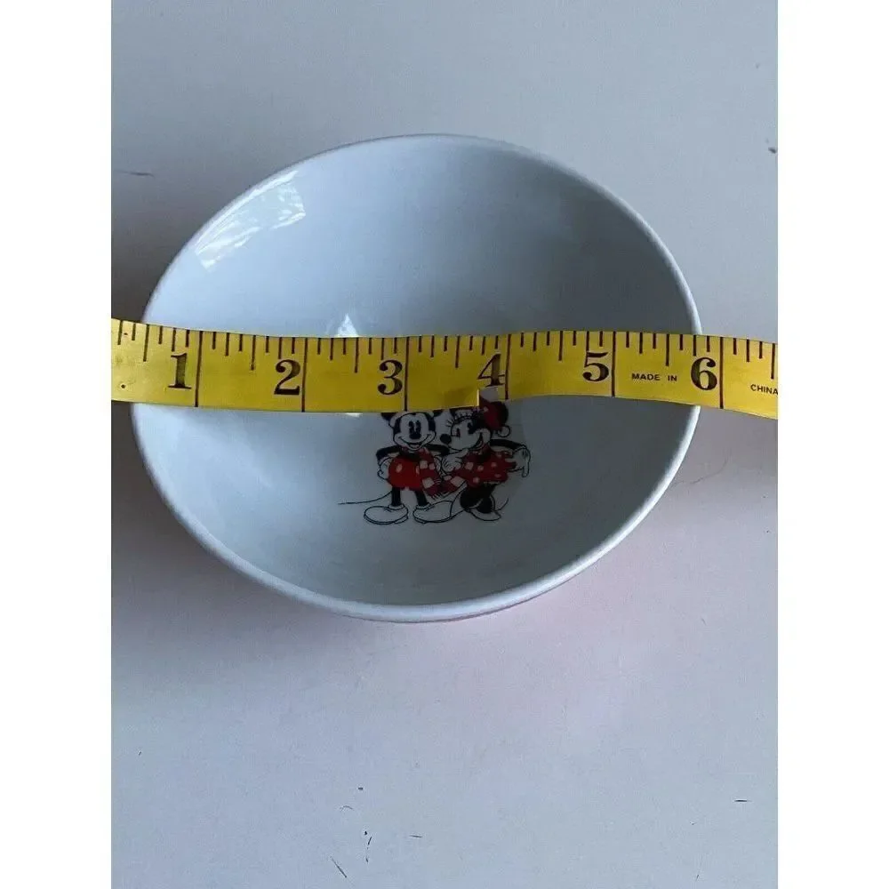 Set Of 2 Disney Mickey And Minnie Mouse Christmas Ceramic Cereal‎ Ramen Bowl NEW